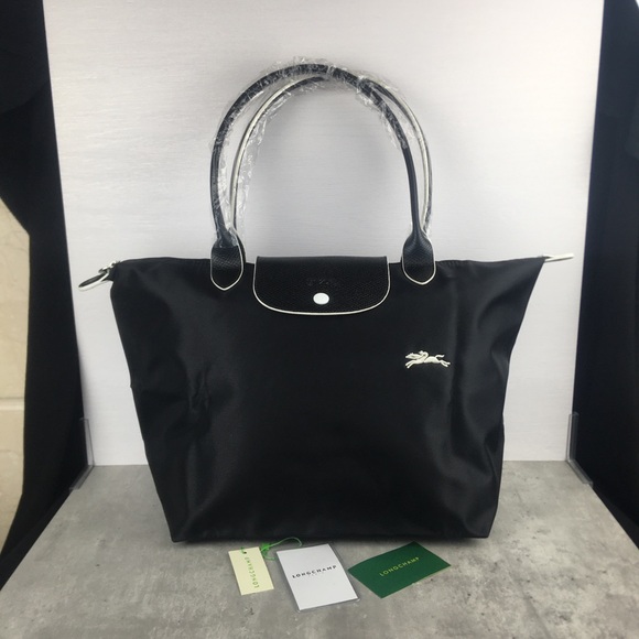 Longchamp Handbags - NWT Longchamp Le Pliage Original Large Shoulder Nylon Bag Tote IN NEW BLACK